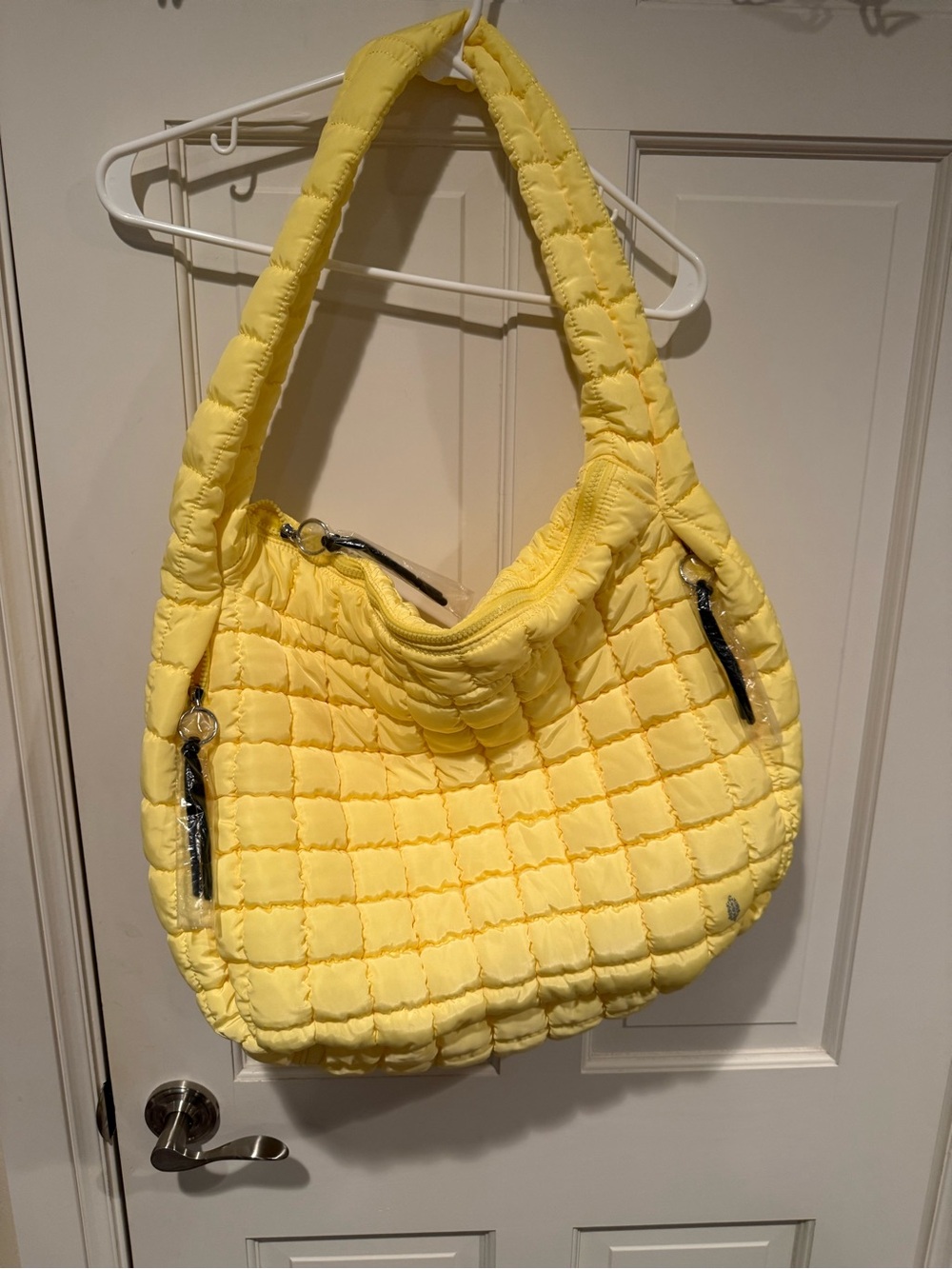 NWT Free People FP Movement Large Quilted Carryall Bag Sour Citrus Sun Yellow